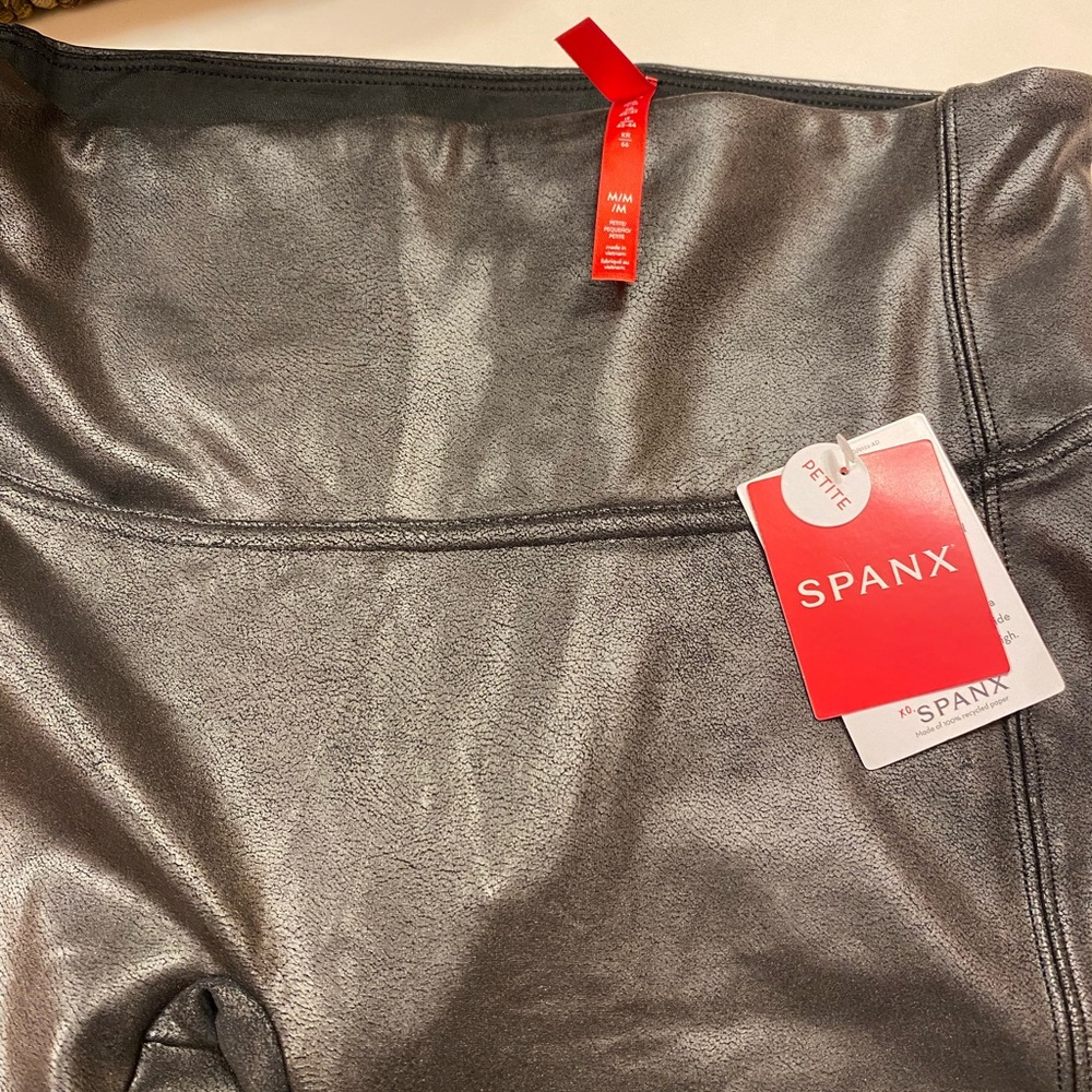 Spanx Shiny Gray Leggings